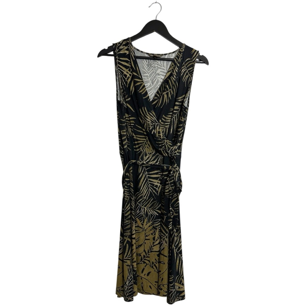Tommy Bahama Palm Print Sleeveless Wrap Dress Medium Tropical Resortwear Beach